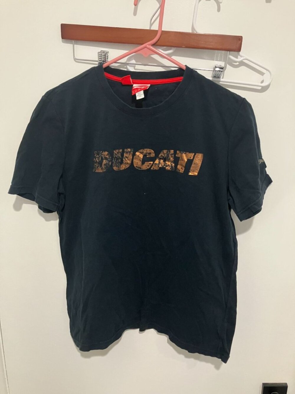 Puma Men's Ducati Motorsport T-Shirt, Black/Gold, Size Medium
